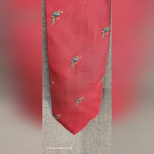 $200 LOUIS FRAUD SILK RED PARROT MEN'S EXCLUSIVE TIE